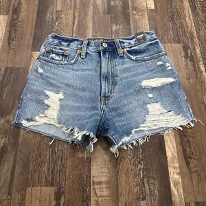 Abercrombie & Fitch Distressed Blue Denim Jean Shorts